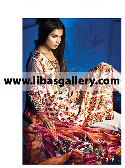Sana Safinaz Silk Collection 2014 Embellished Formal Dress for All Events