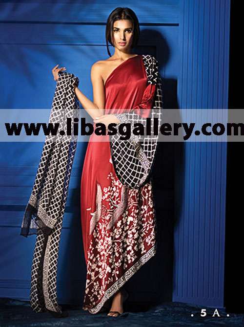 Sana Safinaz Silk Collection 2014 Graceful Suit for Evening and Special Occasions