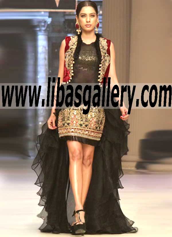 Awesome Look Party Dress  you can get a trendy AND stylish with short straight cut silhouettes with pencil trousers 