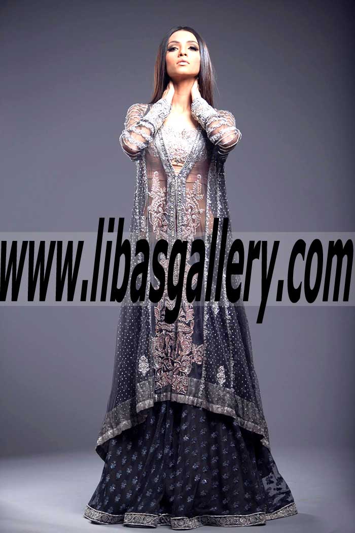 Look absolutely astonishing in this awesome party dress with Heavy Embellishments