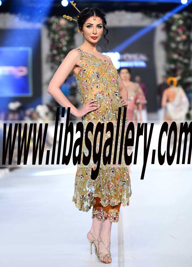 Dazzling Pakistani frock embellished designer Party Dress