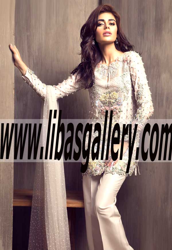 Attractive Pakistani Embroidered Evening Wear For Wedding Parties