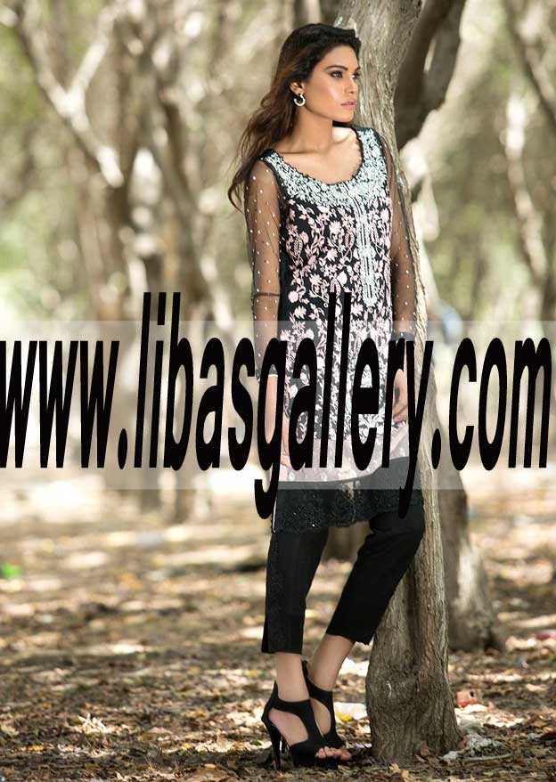 Momentous BLACK AND POWDER PINK CHIFFON SHIRT for Formal and Special Events
