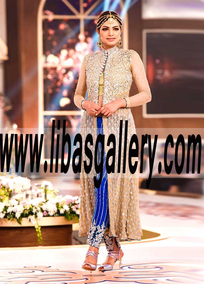Captivating Party Wear with beautiful and lovey embroidery and embellishments for Social and Formal Events