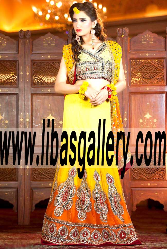High Fashion Lehenga Dress with marvelous and lovely embellishments for Party and Formal Events