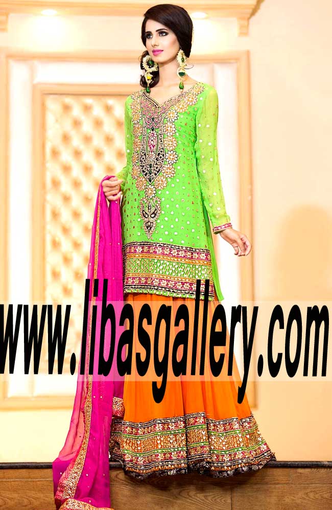 Appealing bridesmaid Sharara Dress for Party and Formal Occasions