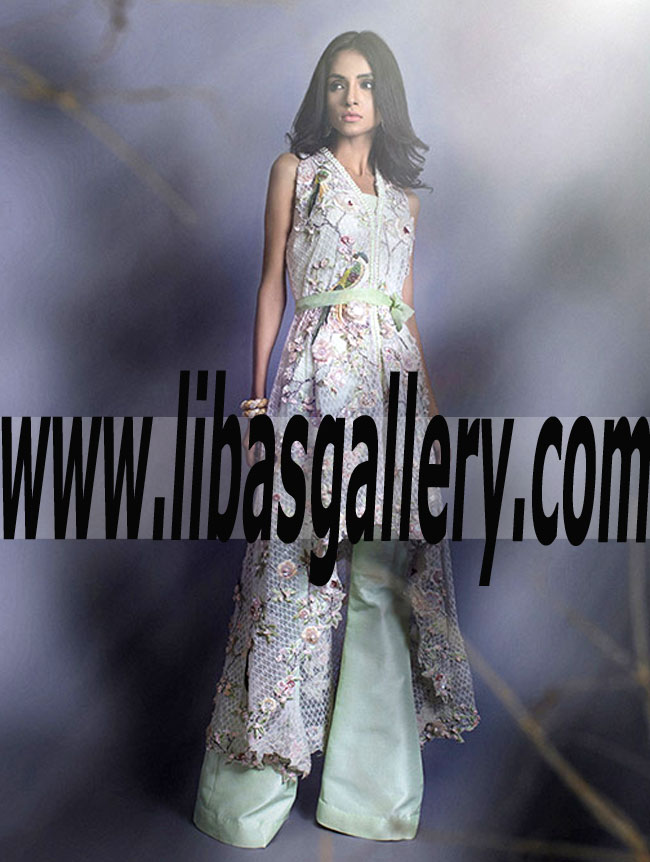 Glamorous Designer Gown Stylish High Low Hem for Party and Formal Occasions 