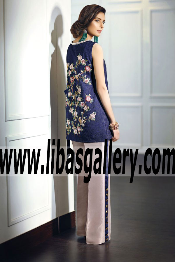 TWILIGHT BLUE Pakistani Party Dress for Evenings and Parties