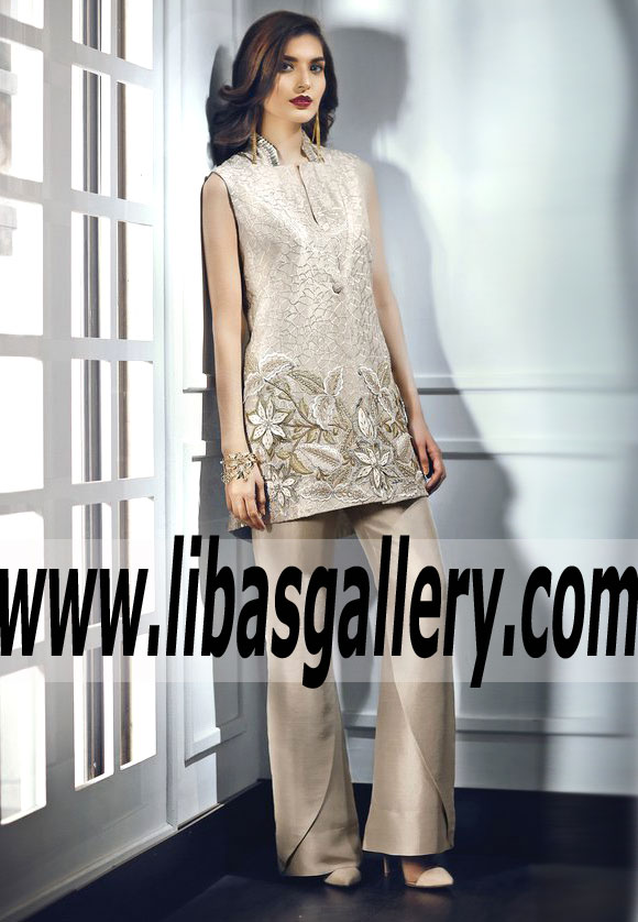WHISPER GREY Designer Pakistani Party Dress for Party and Formal Events