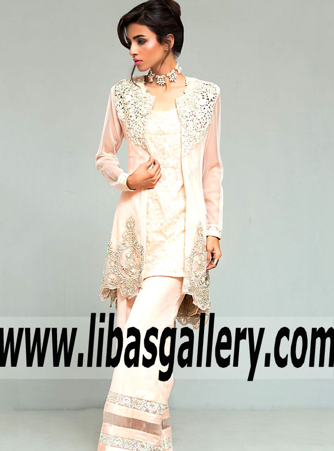 Ideal PEACH PEPLUM Party Dress for Evening and Formal Events