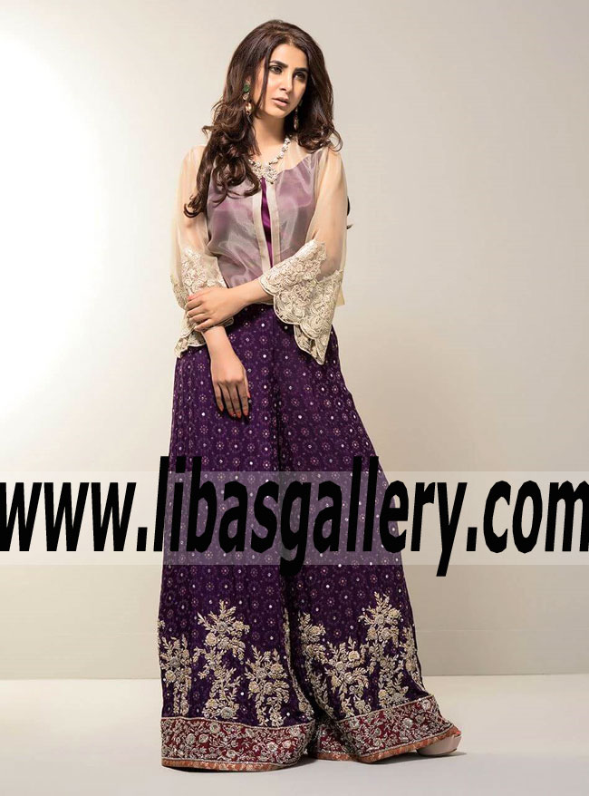 Stylish GOLD AND PLUM ENSEMBLE DRESS for Evening and Formal Events