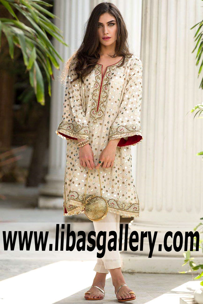 Exclusive Off White Gardenia Party Dress