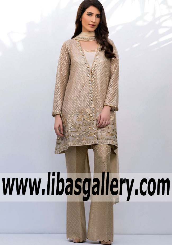 Exotic Pale Taupe Amorpha Party Dress