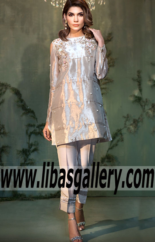 Passionately Silver Arum Party Dress
