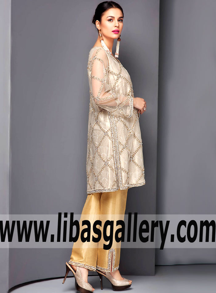 Stylish Pearl Gladiolus Party Dress