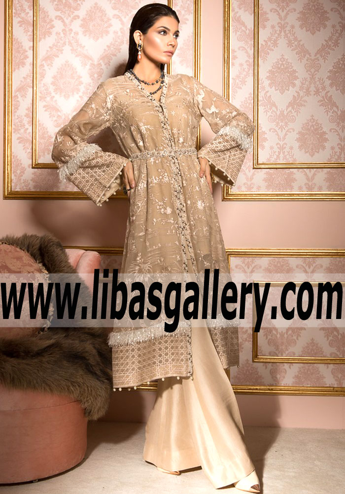Magnificent Beige Aster Party Dress 