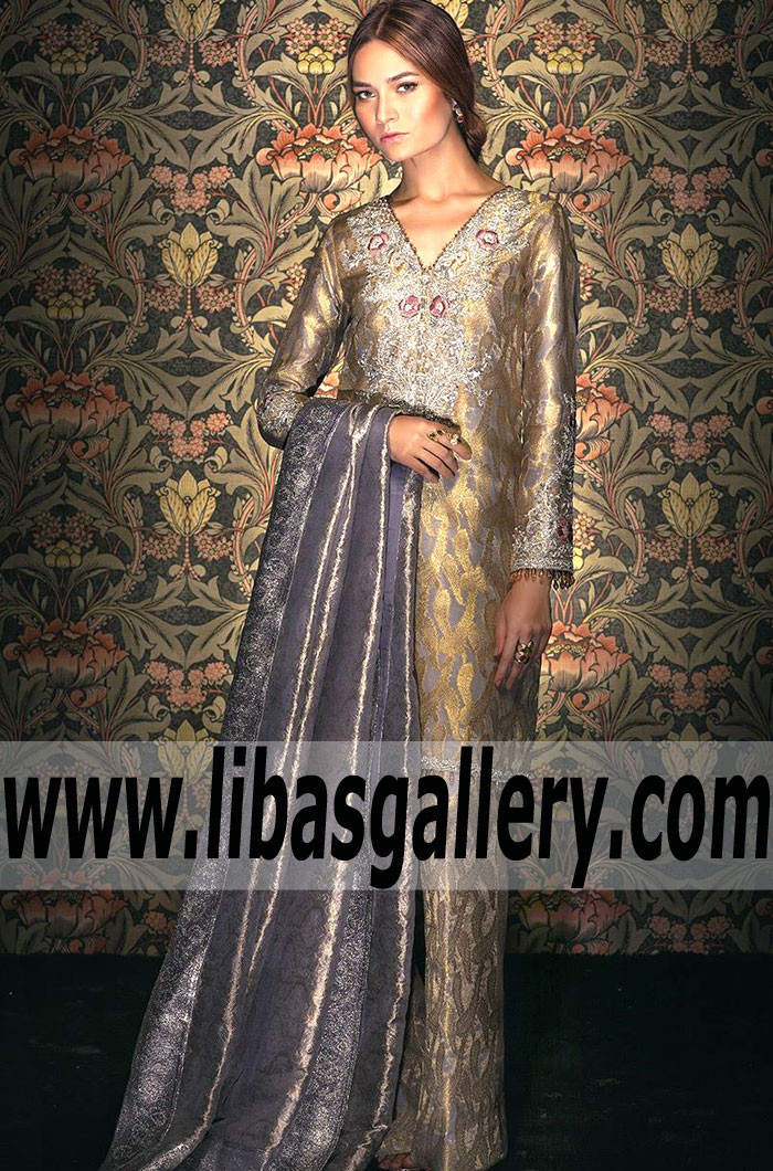 Pakistani Party Dresses Baltimore Maryland USA Tena Durrani IRTIQA Collection