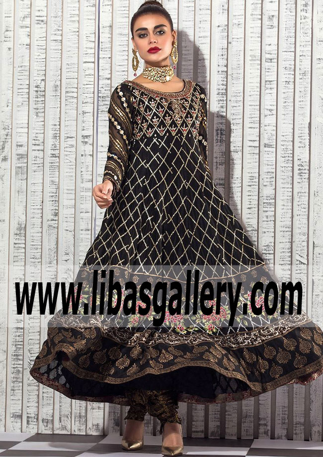 Pakistani Indian Glamorous Black Pishwas Suits New York, New Jersey, California, Texas, Florida, Ohio