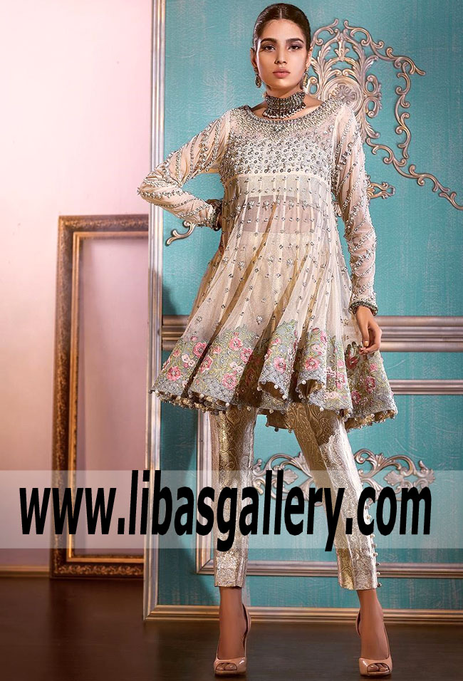 Sweet Cosmic Latte Peplum Annus Abrar Formal Wear With Prices and Stitching Shop Online