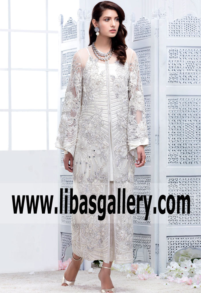 Fabulous Off white Tansy Pakistani Party War Suits