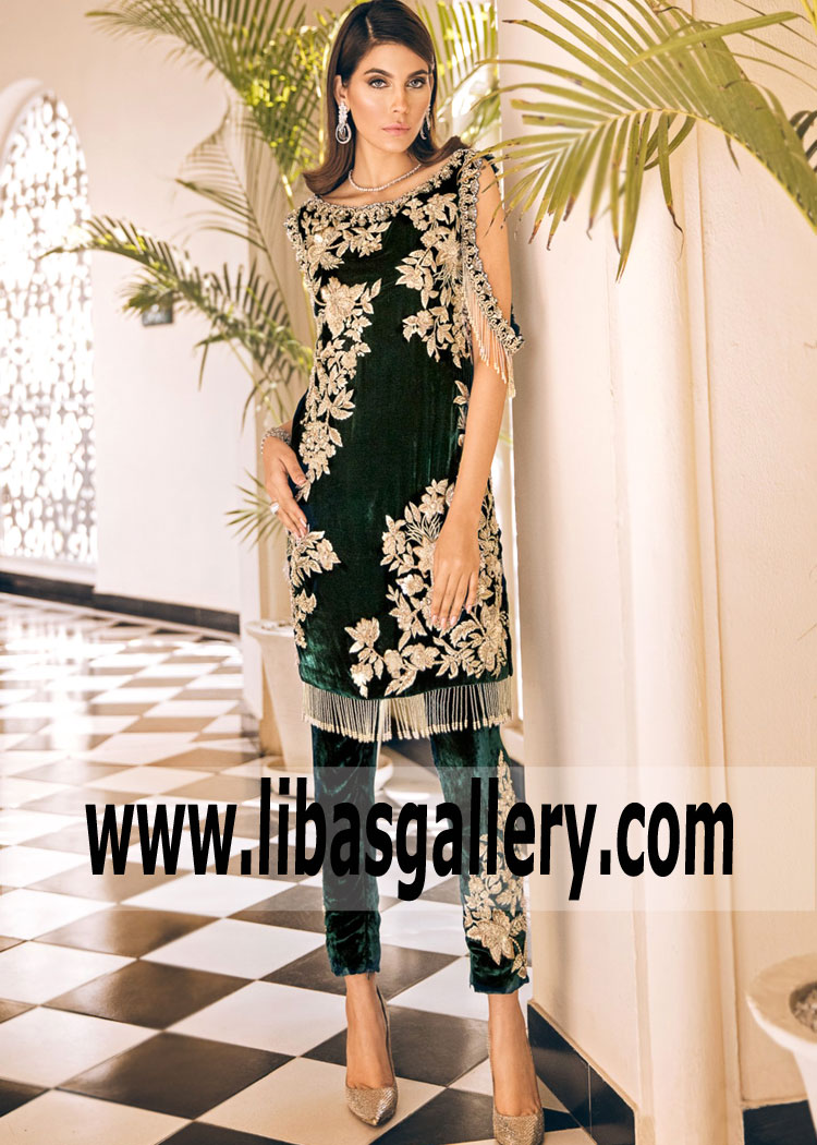 Hearst Teal Velvet Party Dress