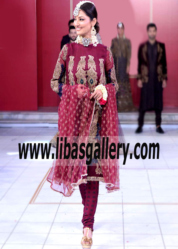 PARTY DRESS Burgundy Clover Anarkali