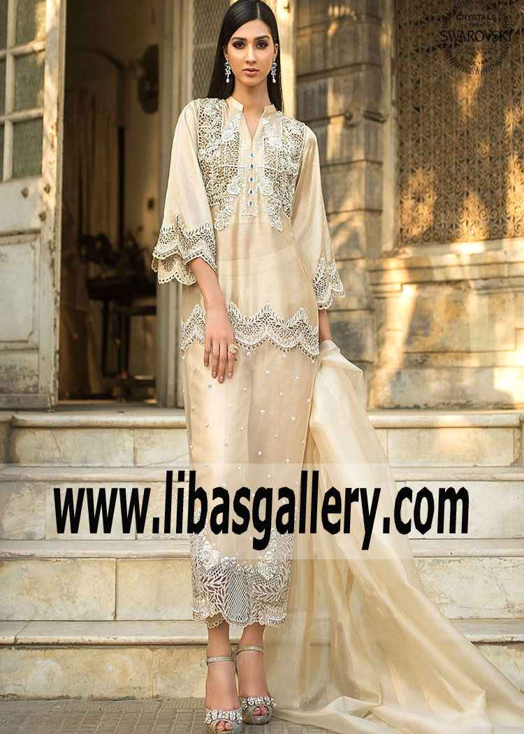 Unique Beige Crocus Party Dress