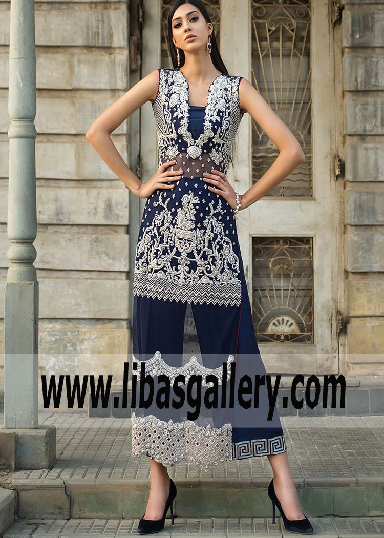 Noble Navy Lily Party Dress