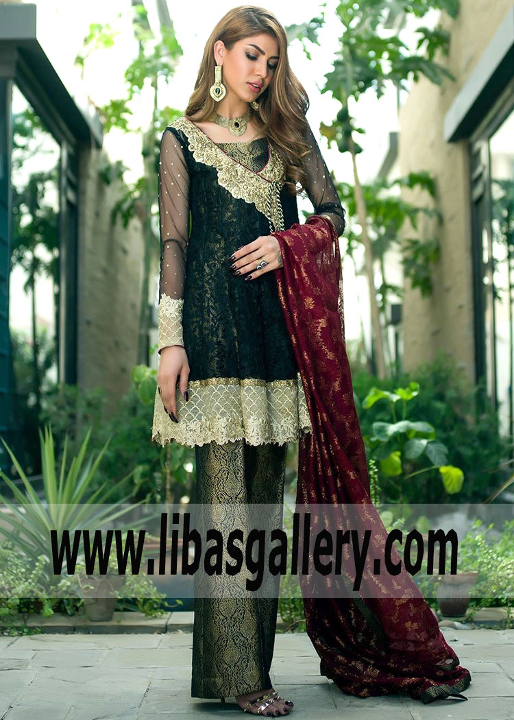 Deluxe Black Lily Angrakha Style