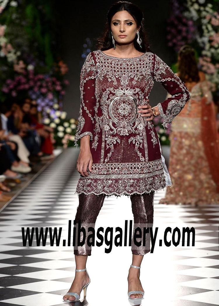 The best dress trends Bridal Party Dresses Lajwanti Burgundy Dream PFDC Loreal Bridal Couture Week