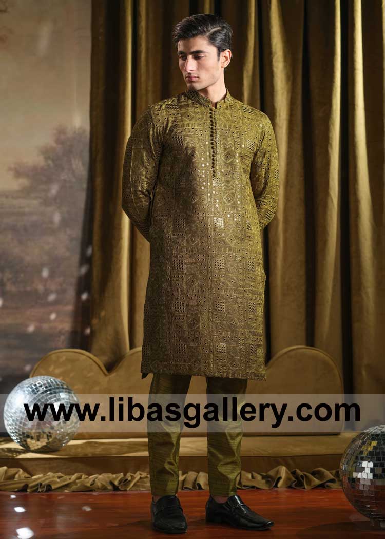 Festive Prince Coat in solid color for Men Eid day Celebration
