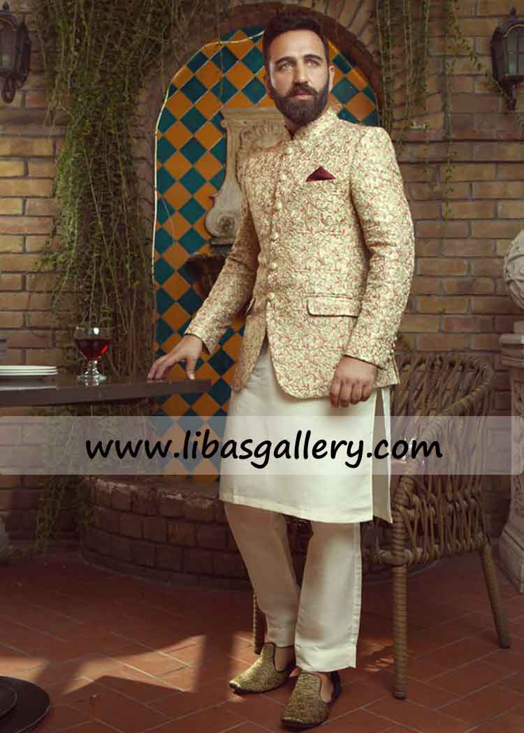 Awesome Embroidered Prince coat for Social Groom