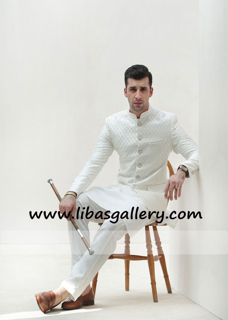 OFF WHITE EMBROIDERED Dulha PRINCE COAT