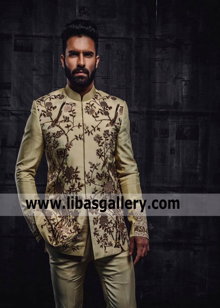 valuable comfortable embroidered groom prince coat article