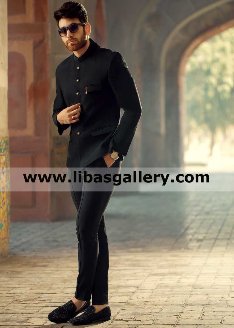 well dressed boy pose in worthy black prince coat article