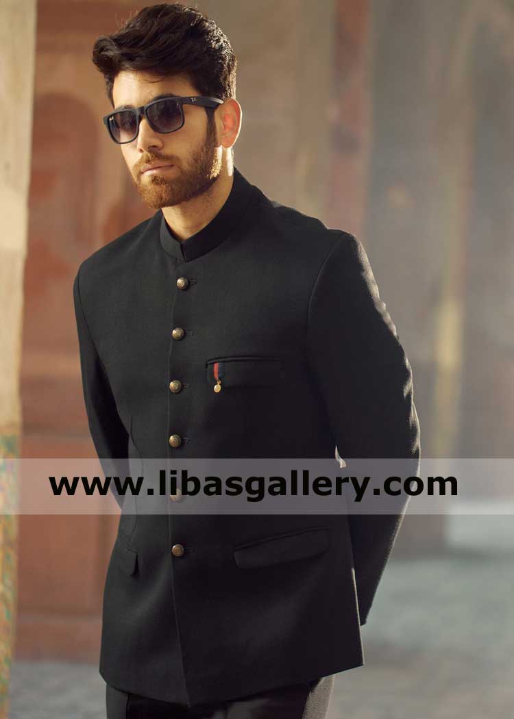 well dressed boy pose in worthy black prince coat article