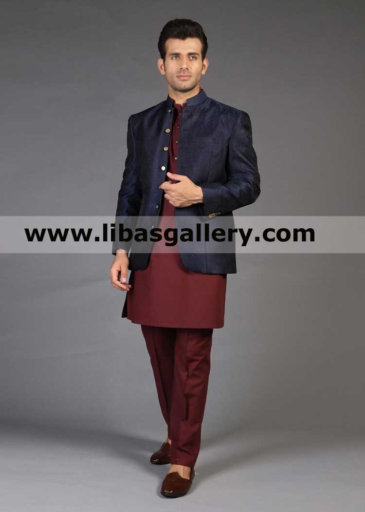 Jamawar Special occasion prince coat jacket for male