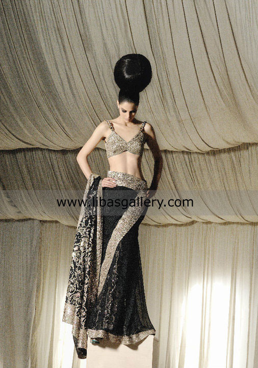 Gold Evening Party Wear Designer Indian Pakistani Saree SFEB566 – Siya  Fashions