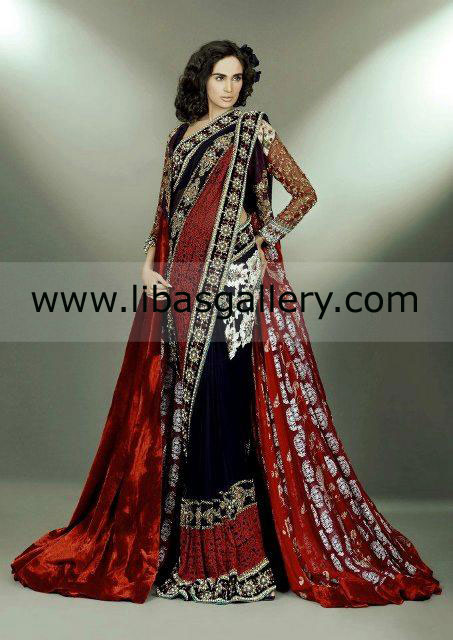Buy Ammar Shahid Ultra Chic and Stylish Sari Designs By Ammar Shahid ,Ammar Shahid Saree Blouses, Designer Sari Fashion By Ammar Shahid UK, USA