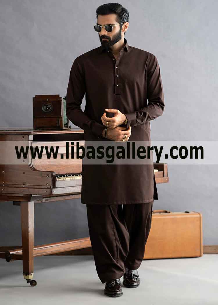 Light weight premium quality Kameez Shalwar for father in law buy online kameez shalwar on his birthday new york USA