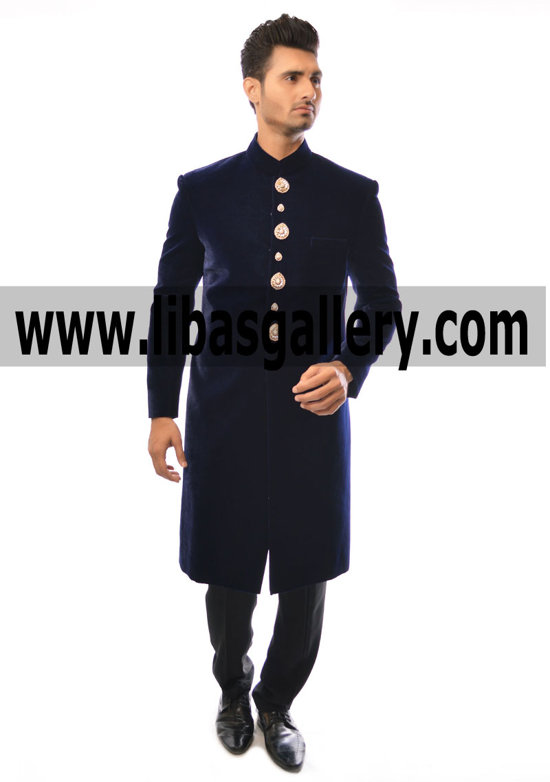 Just Married Groom in Wedding Sherwani Suit Collection 2017