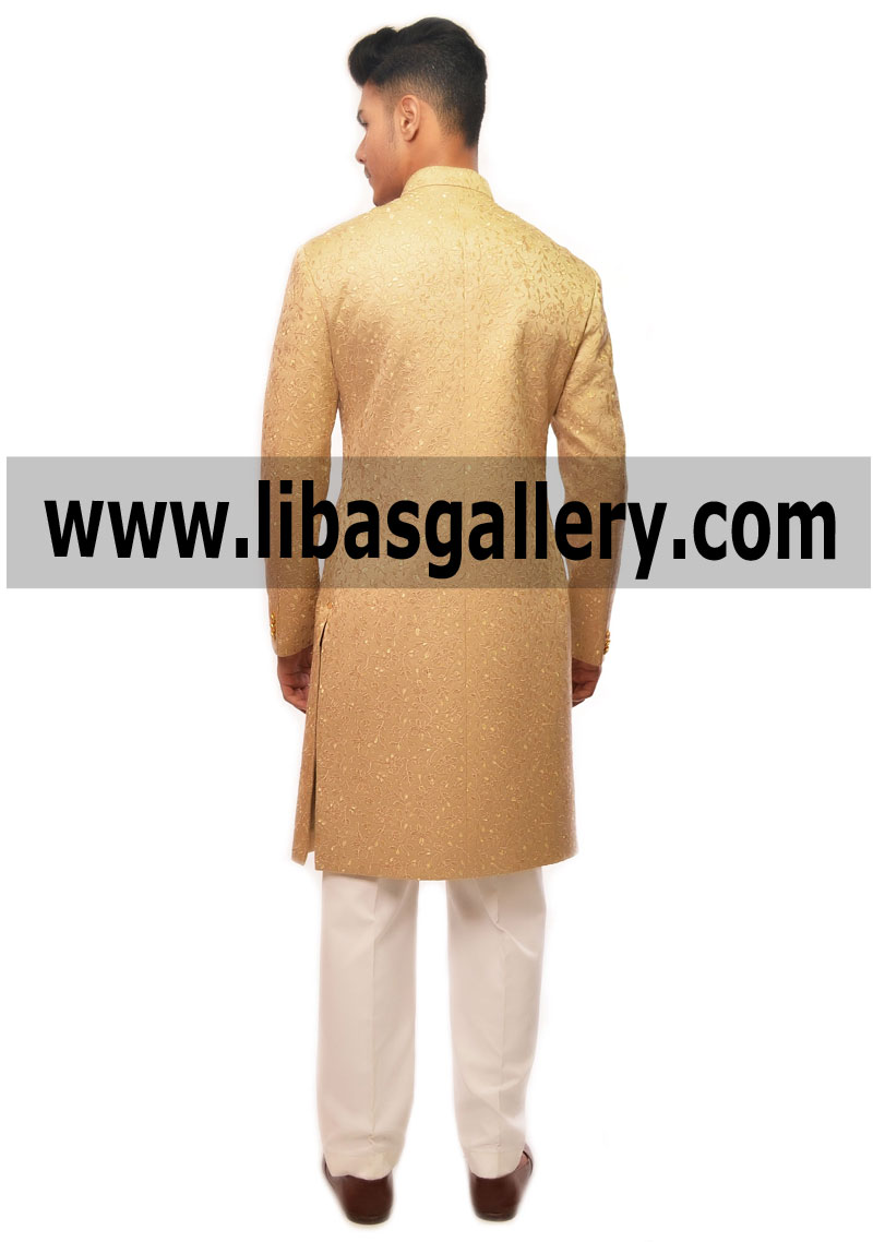 New Fashion Groom Wedding sherwani Style in jamawar