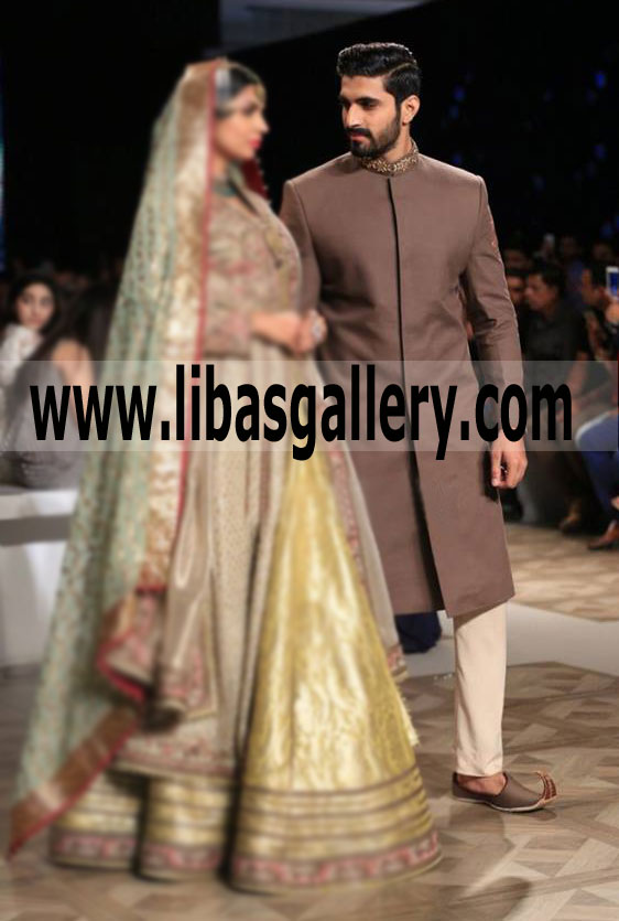 Dark English Shade Sherwani Suit for Groom Dulha for Wedding day 2017 end