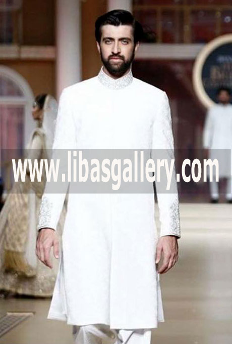 White Sherwani Wedding Suit for Dulha with new ideas