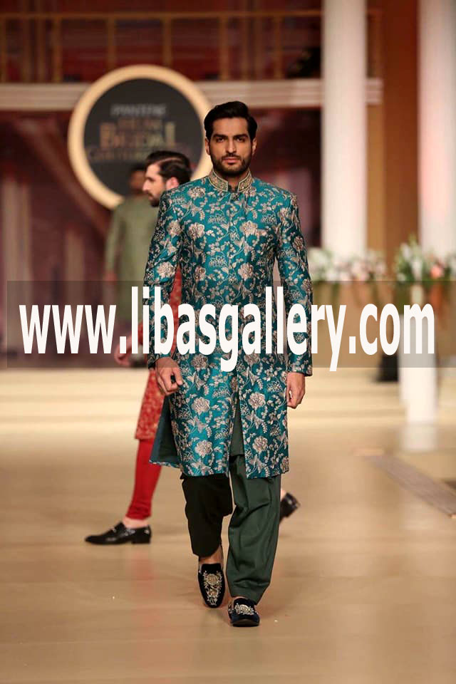 Jamawar Banarsi Sherwani Suit for Groom best for Wedding Season