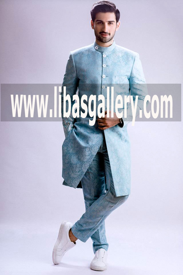 Pakistani designer sherwani muneeb butt model wearing shadi sherwani Trinidad and Tobago