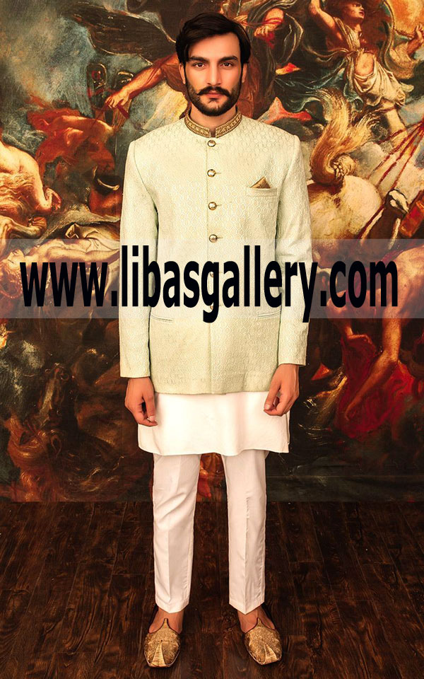 Latest Style of Indo Western Style Sherwani Suit for Groom Dulha 