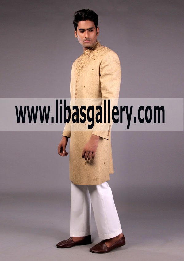 Amir Adnan Bespoke Jamawar Sherwani For Nikah Wedding Barat Day For Groom Dulha 2018 Asia 