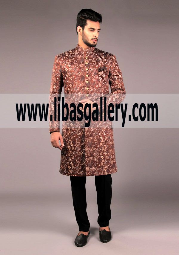 Amir Adnan Wedding Sherwani new invention Satin Fabric Sherwani Collection by Designer in vast Colors Dubai UAE Abu dhabi