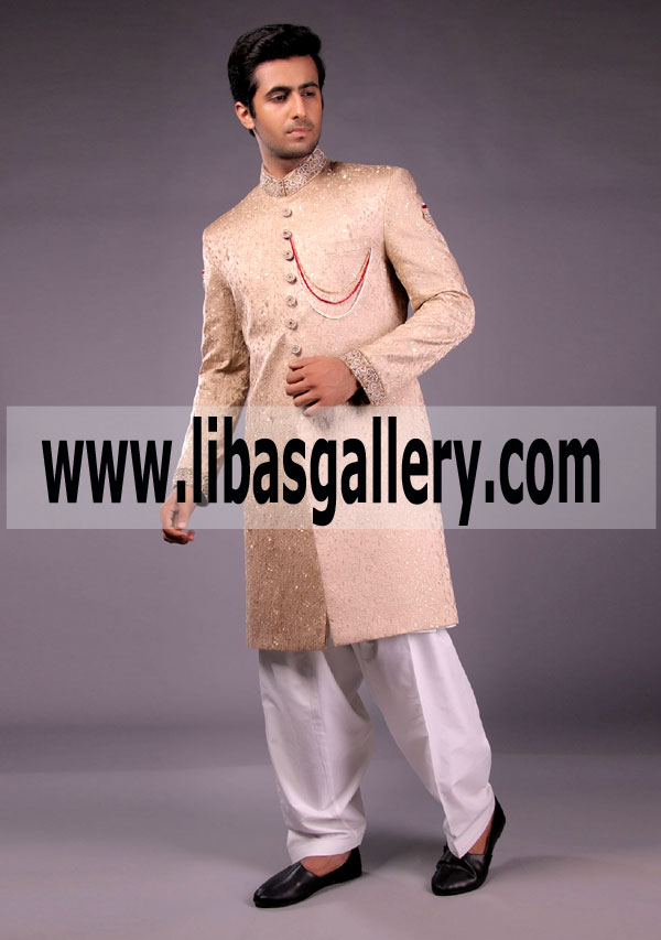 Model Fit Wedding Sherwani for Dulha Groom 2018